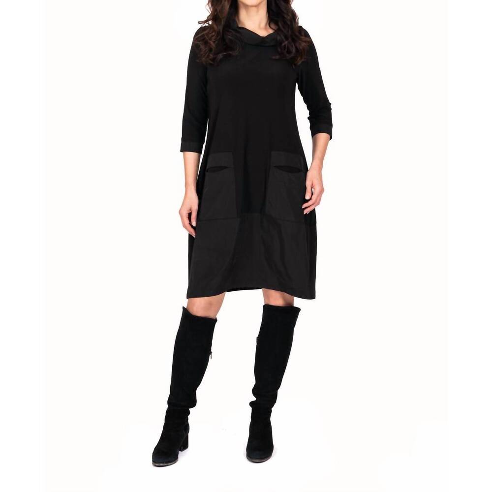 NEW SCAPA LAUREN PERRE cocoon dress in black